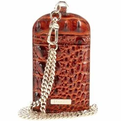 Best reviews of ???? BRAHMIN Melbourne Collection Stevie Crocodile-Embossed Lanyard Card Holder Pecan ????