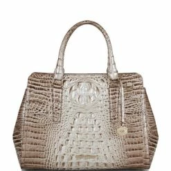 Cheap ???? BRAHMIN Melbourne Collection Small Finley Carryall Satchel Bag Alabaster ????