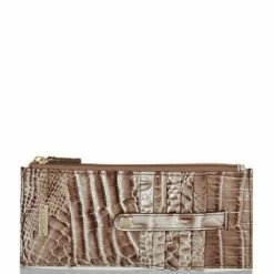 Best Pirce ???? BRAHMIN Melbourne Collection Leather Crocodile-Embossed Wallet Alabaster ????