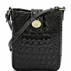 Deals ???? BRAHMIN Melbourne Collection Marley Crocodile-Embossed Crossbody Bag Pecan ????