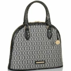 Top 10 ✨ BRAHMIN Harborlight Collection Georgina Top Zip Signature Logo Dome Satchel Bag Black ❤️ -BRAHMIN Shop unnamed file 2493