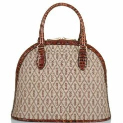 Top 10 ✨ BRAHMIN Harborlight Collection Georgina Top Zip Signature Logo Dome Satchel Bag Black ❤️ -BRAHMIN Shop unnamed file 2495