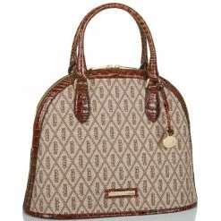 Top 10 ✨ BRAHMIN Harborlight Collection Georgina Top Zip Signature Logo Dome Satchel Bag Black ❤️ -BRAHMIN Shop unnamed file 2497