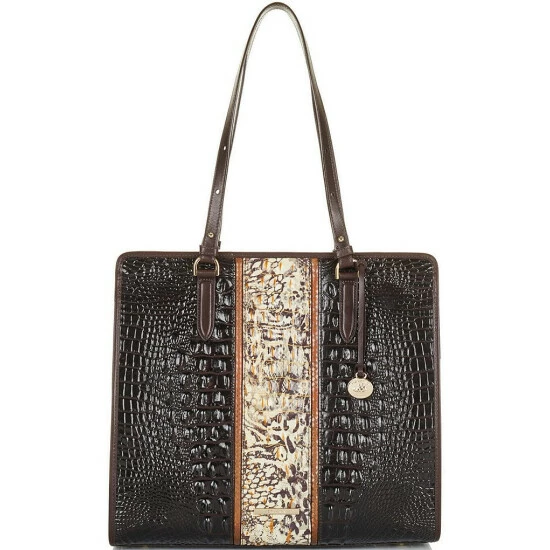 Hot Sale ???? BRAHMIN Goldspur Collection Tia Tote Bag Cocoa ???? 3 Hot Sale ???? BRAHMIN Goldspur Collection Tia Tote Bag Cocoa ????