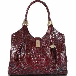 Hot Sale ???? BRAHMIN Melbourne Collection Celia Satchel Bag Sangria ????