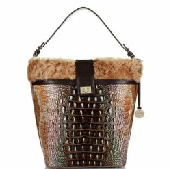 Cheap ???? BRAHMIN Chalet Collection Shira Bucket Bag Truffle Python ????