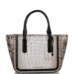 Best Pirce ???? BRAHMIN Fontaine Collection Small Ashlee Satchel Bag Alabaster ????