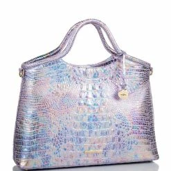 Best deal ???? BRAHMIN Melbourne Collection Elaine Crocodile-Embossed Leather Rolled Handle Satchel Bag Violet Wonderland ???? -BRAHMIN Shop unnamed file 331