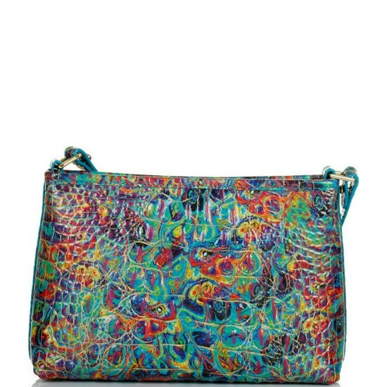 Budget ⌛ BRAHMIN Melbourne Collection Lorelei Blue Rainbow Print Leather Shoulder Bag Blue Ammolite ???? 4 Budget ⌛ BRAHMIN Melbourne Collection Lorelei Blue Rainbow Print Leather Shoulder Bag Blue Ammolite ???? - Image 2