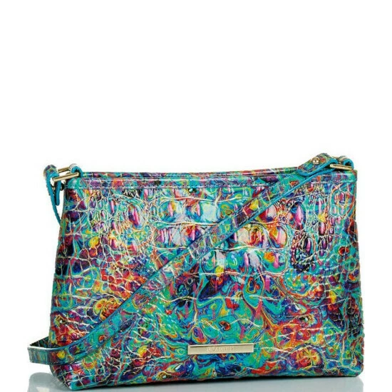 Budget ⌛ BRAHMIN Melbourne Collection Lorelei Blue Rainbow Print Leather Shoulder Bag Blue Ammolite ???? 6 Budget ⌛ BRAHMIN Melbourne Collection Lorelei Blue Rainbow Print Leather Shoulder Bag Blue Ammolite ???? - Image 4