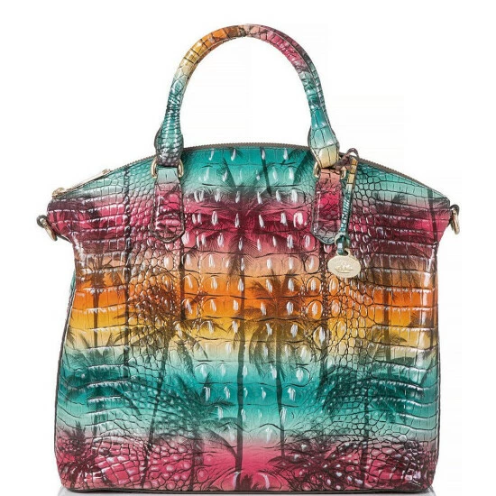 Outlet ???? BRAHMIN Melbourne Collection Large Tropical Duxbury Satchel Bag Luau ???? 3 Outlet ???? BRAHMIN Melbourne Collection Large Tropical Duxbury Satchel Bag Luau ????