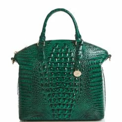 Best Sale ❤️ BRAHMIN Melbourne Collection Large Duxbury Satchel Bag Emerald ????