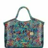 Flash Sale ???? BRAHMIN Melbourne Collection Elaine Blue Rainbow Print Satchel Bag Blue Ammolite ????