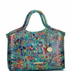 Flash Sale ???? BRAHMIN Melbourne Collection Elaine Blue Rainbow Print Satchel Bag Blue Ammolite ???? -BRAHMIN Shop unnamed file 447