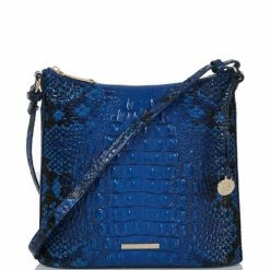 Top 10 ???? BRAHMIN Ombre Melbourne Collection Katie Blue Viper Snake Print Leather Crossbody Bag ⭐
