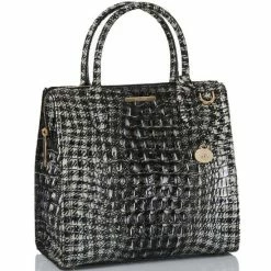 Cheapest ???? BRAHMIN Ombre Melbourne Collection Caroline Satchel Bag Houndstooth ???? -BRAHMIN Shop unnamed file 488