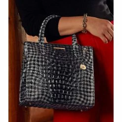 Cheapest ???? BRAHMIN Ombre Melbourne Collection Caroline Satchel Bag Houndstooth ???? -BRAHMIN Shop unnamed file 489