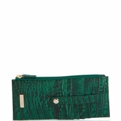 Buy ???? BRAHMIN Melbourne Collection Leather Crocodile-Embossed Wallet Emerald ⭐