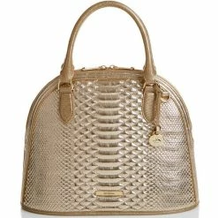 Outlet ???? BRAHMIN Interstellar Collection Georgina Satchel Bag Golden Glow ✔️