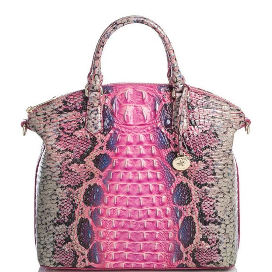 Best Pirce ???? BRAHMIN Ombre Melbourne Collection Large Duxbury Snake Print Leather Satchel Bag Pink Cobra ???? 3 Best Pirce ???? BRAHMIN Ombre Melbourne Collection Large Duxbury Snake Print Leather Satchel Bag Pink Cobra ????