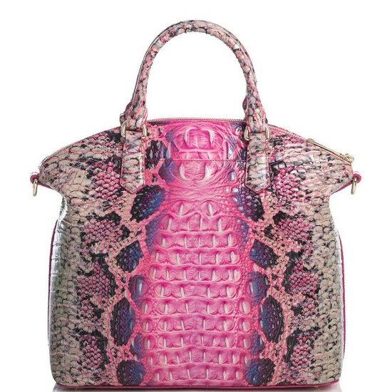 Best Pirce ???? BRAHMIN Ombre Melbourne Collection Large Duxbury Snake Print Leather Satchel Bag Pink Cobra ???? 4 Best Pirce ???? BRAHMIN Ombre Melbourne Collection Large Duxbury Snake Print Leather Satchel Bag Pink Cobra ???? - Image 2