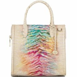 Flash Sale ⌛ BRAHMIN Melbourne Collection Caroline Crocodile-Embossed Tiger Satchel Bag Entice ⭐