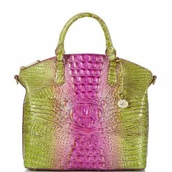 Buy ???? BRAHMIN Ombre Melbourne Collection Large Duxbury Satchel Bag Limeade ????