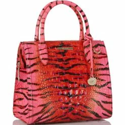Flash Sale ???? BRAHMIN Ombre Melbourne Collection Small Caroline Animal Print Satchel Bag Pink Feline ???? -BRAHMIN Shop unnamed file 658