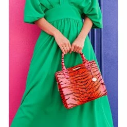 Flash Sale ???? BRAHMIN Ombre Melbourne Collection Small Caroline Animal Print Satchel Bag Pink Feline ???? -BRAHMIN Shop unnamed file 660