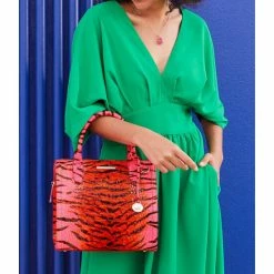 Flash Sale ???? BRAHMIN Ombre Melbourne Collection Small Caroline Animal Print Satchel Bag Pink Feline ???? -BRAHMIN Shop unnamed file 662