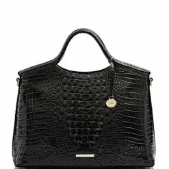 Deals ???? BRAHMIN Melbourne Collection Elaine Crocodile-Embossed Leather Top Zip Satchel Bag Sapphire ???? -BRAHMIN Shop unnamed file 76