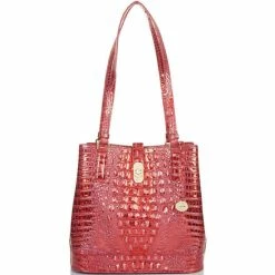 Best Sale ✨ BRAHMIN Melbourne Collection Fiora Bucket Bag Red Dragon ????