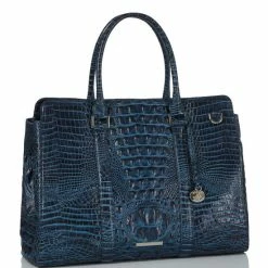 Coupon ???? BRAHMIN Tidewater Collection Small Finley Carryall Satchel Bag Navy ???? -BRAHMIN Shop unnamed file 877