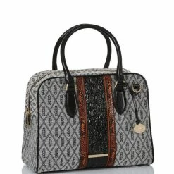 Best reviews of ⭐ BRAHMIN Alexandria Collection Marissa Mixed Media Signature Logo Leather Satchel Bag Black ???? -BRAHMIN Shop unnamed file 891