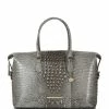 Buy ✨ BRAHMIN Melbourne Collection Duxbury Crocodile-Embossed Weekender Bag Steel ????