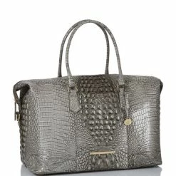 Buy ✨ BRAHMIN Melbourne Collection Duxbury Crocodile-Embossed Weekender Bag Steel ???? -BRAHMIN Shop unnamed file 913