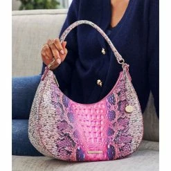 Hot Sale ???? BRAHMIN Ombre Melbourne Collection Bekka Snake Print Leather Shoulder Bag Pink Cobra ???? -BRAHMIN Shop unnamed file 935