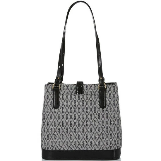 Wholesale ???? BRAHMIN Alexandria Collection Fiora Mixed Media Signature Logo Leather Bucket Bag Black ???? 4 Wholesale ???? BRAHMIN Alexandria Collection Fiora Mixed Media Signature Logo Leather Bucket Bag Black ???? - Image 2